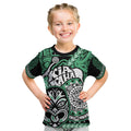 Te Reo Maori New Zealand Kid T Shirt Aotearoa Kia Haka Maori Tribal Tattoo Green Style LT9