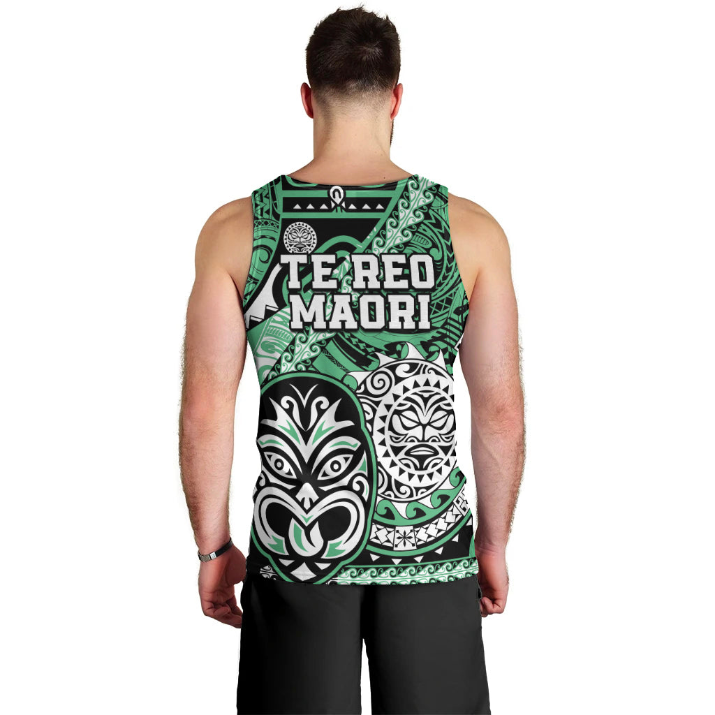 Te Reo Maori New Zealand Men Tank Top Aotearoa Kia Haka Maori Tribal Tattoo Green Style LT9