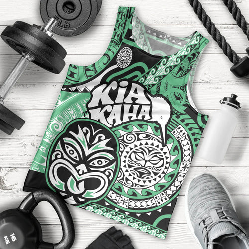 Te Reo Maori New Zealand Men Tank Top Aotearoa Kia Haka Maori Tribal Tattoo Green Style LT9