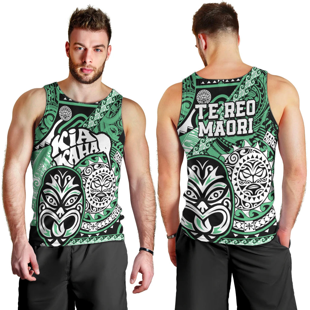 Te Reo Maori New Zealand Men Tank Top Aotearoa Kia Haka Maori Tribal Tattoo Green Style LT9