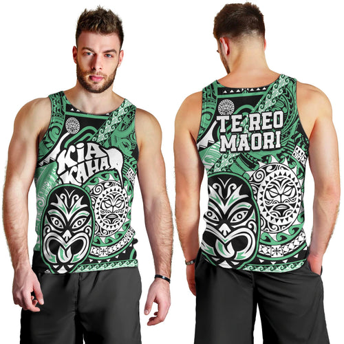 Te Reo Maori New Zealand Men Tank Top Aotearoa Kia Haka Maori Tribal Tattoo Green Style LT9