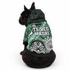 Te Reo Maori New Zealand Pet Hoodie Aotearoa Kia Haka Maori Tribal Tattoo Green Style