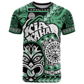 Te Reo Maori New Zealand T Shirt Aotearoa Kia Haka Maori Tribal Tattoo Green Style LT9