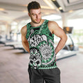 Personalised Te Reo Maori New Zealand Men Tank Top Aotearoa Kia Haka Maori Tribal Tattoo Green Style LT9