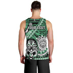 Personalised Te Reo Maori New Zealand Men Tank Top Aotearoa Kia Haka Maori Tribal Tattoo Green Style LT9