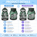 Personalised Te Reo Maori New Zealand Pet Hoodie Aotearoa Kia Haka Maori Tribal Tattoo Green Style