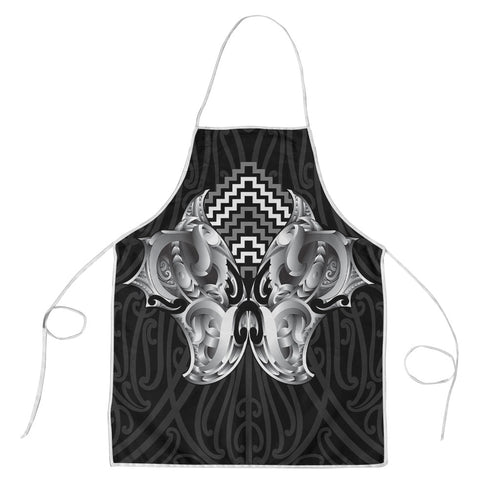 Aotearoa Kowhaiwhai Poutama Black Motif Apron