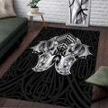 Aotearoa Kowhaiwhai Poutama Black Motif Area Rug