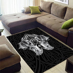 Aotearoa Kowhaiwhai Poutama Black Motif Area Rug