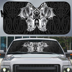 Aotearoa Kowhaiwhai Poutama Black Motif Auto Sun Shade
