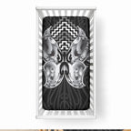 Aotearoa Kowhaiwhai Poutama Black Motif Baby Bed Cover