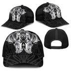 Aotearoa Kowhaiwhai Poutama Black Motif Baseball Net Cap