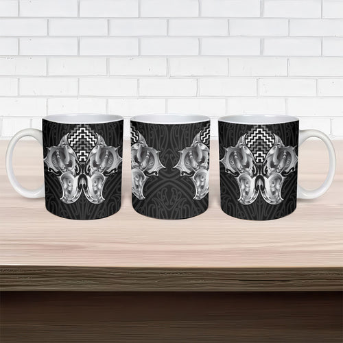 Aotearoa Kowhaiwhai Poutama Black Motif Ceramic Mug