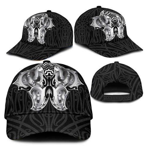Aotearoa Kowhaiwhai Poutama Black Motif Classic Cap