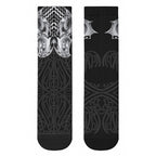 Aotearoa Kowhaiwhai Poutama Black Motif Crew Socks