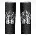 Aotearoa Kowhaiwhai Poutama Black Motif Skinny Tumbler