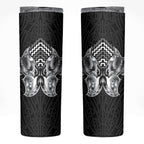 Aotearoa Kowhaiwhai Poutama Black Motif Skinny Tumbler