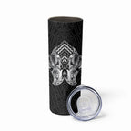 Aotearoa Kowhaiwhai Poutama Black Motif Skinny Tumbler