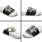 Aotearoa Kowhaiwhai Poutama Black Motif Slide Sandals