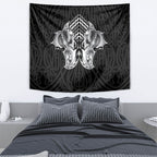 Aotearoa Kowhaiwhai Poutama Black Motif Tapestry