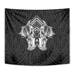 Aotearoa Kowhaiwhai Poutama Black Motif Tapestry