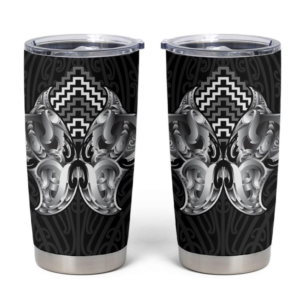 Aotearoa Kowhaiwhai Poutama Black Motif Tumbler Cup