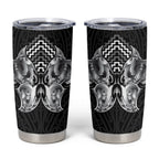 Aotearoa Kowhaiwhai Poutama Black Motif Tumbler Cup