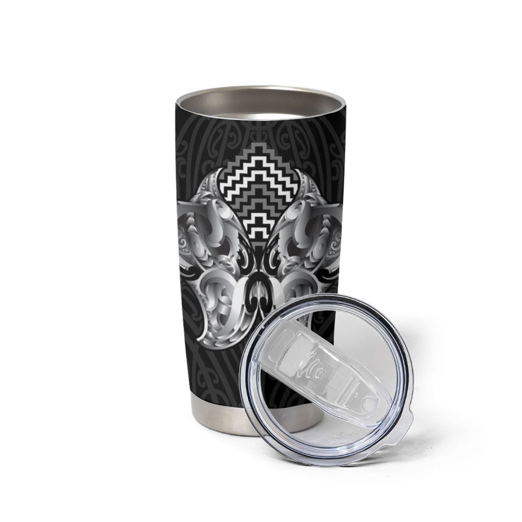 Aotearoa Kowhaiwhai Poutama Black Motif Tumbler Cup