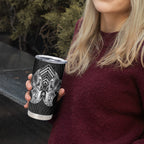 Aotearoa Kowhaiwhai Poutama Black Motif Tumbler Cup