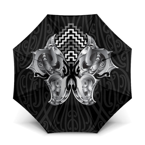 Aotearoa Kowhaiwhai Poutama Black Motif Umbrella