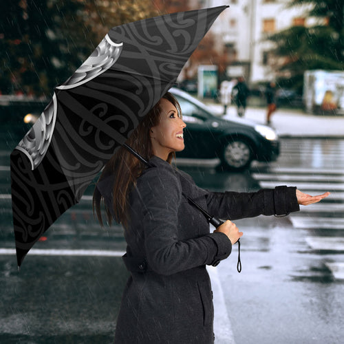 Aotearoa Kowhaiwhai Poutama Black Motif Umbrella