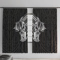 Aotearoa Kowhaiwhai Poutama Black Motif Window Curtain