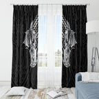 Aotearoa Kowhaiwhai Poutama Black Motif Window Curtain