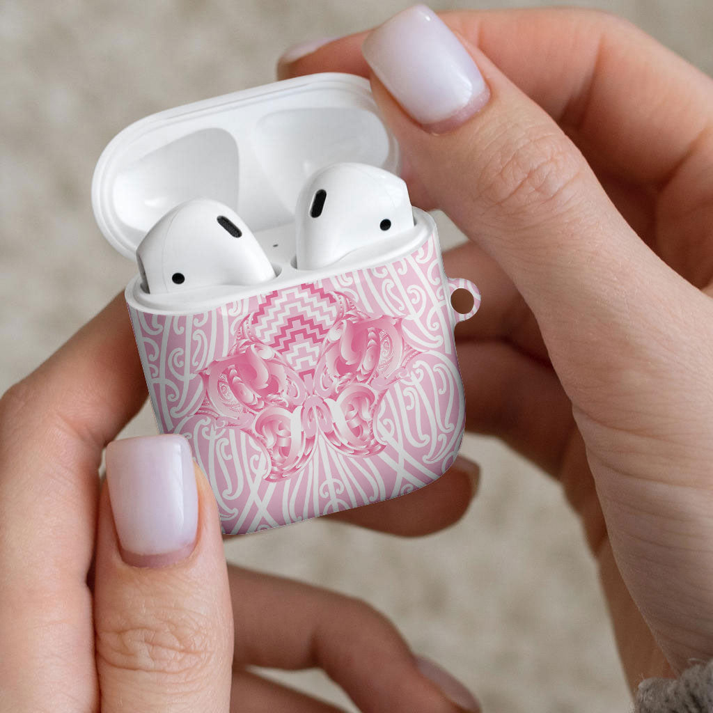 Aotearoa Kowhaiwhai Poutama Pink Motif AirPods Case