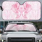 Aotearoa Kowhaiwhai Poutama Pink Motif Auto Sun Shade