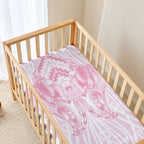 Aotearoa Kowhaiwhai Poutama Pink Motif Baby Bed Cover