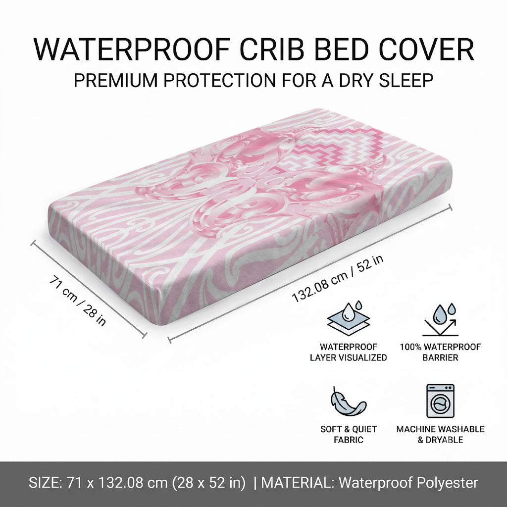Aotearoa Kowhaiwhai Poutama Pink Motif Baby Bed Cover