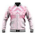 Aotearoa Kowhaiwhai Poutama Pink Motif Baseball Jacket