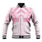 Aotearoa Kowhaiwhai Poutama Pink Motif Baseball Jacket