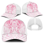 Aotearoa Kowhaiwhai Poutama Pink Motif Baseball Net Cap