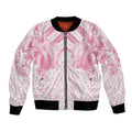 Aotearoa Kowhaiwhai Poutama Pink Motif Bomber Jacket