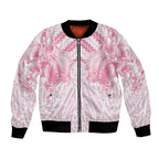 Aotearoa Kowhaiwhai Poutama Pink Motif Bomber Jacket