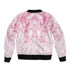 Aotearoa Kowhaiwhai Poutama Pink Motif Bomber Jacket