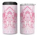 Aotearoa Kowhaiwhai Poutama Pink Motif 4 in 1 Can Cooler Tumbler