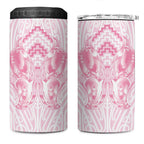 Aotearoa Kowhaiwhai Poutama Pink Motif 4 in 1 Can Cooler Tumbler