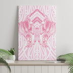 Aotearoa Kowhaiwhai Poutama Pink Motif Canvas Wall Art