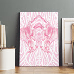 Aotearoa Kowhaiwhai Poutama Pink Motif Canvas Wall Art