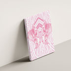 Aotearoa Kowhaiwhai Poutama Pink Motif Canvas Wall Art