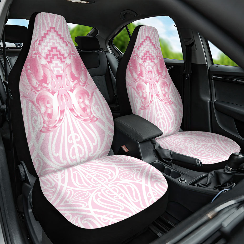 Aotearoa Kowhaiwhai Poutama Pink Motif Car Seat Cover