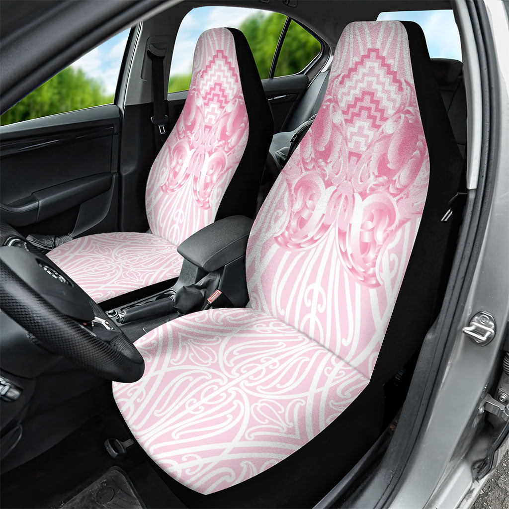 Aotearoa Kowhaiwhai Poutama Pink Motif Car Seat Cover